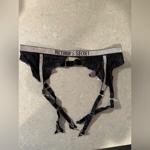 Victoria's Secret Black Rhinestone Lace Belt